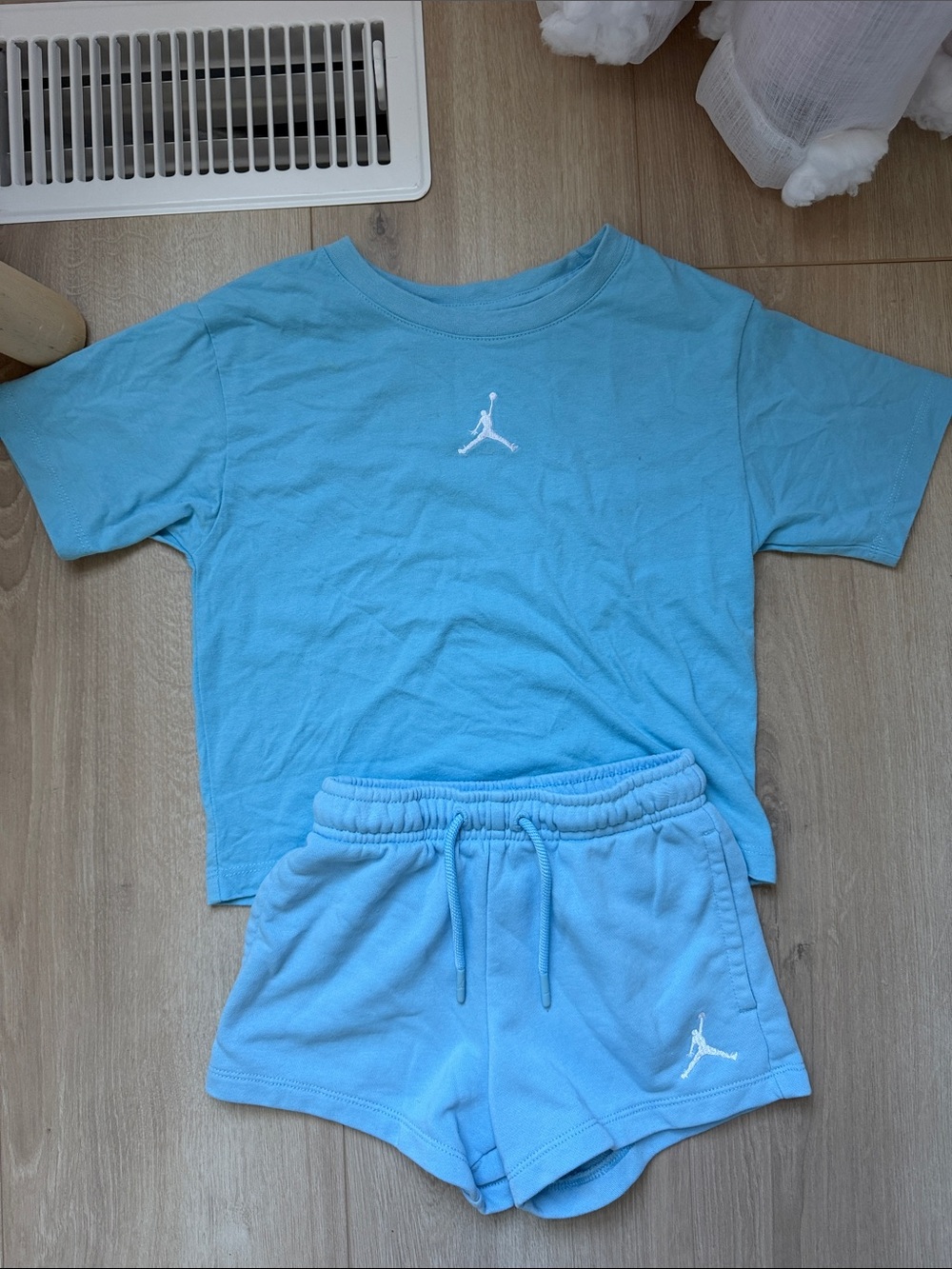 Jordan Light Blue Kids Short Sleeve Tee and Shorts Set